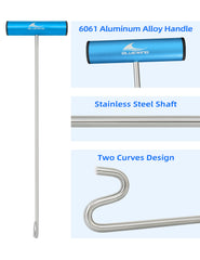 BLUEWING dehooker aluminum handle with anodized finish offers secure grip and corrosion resistance.