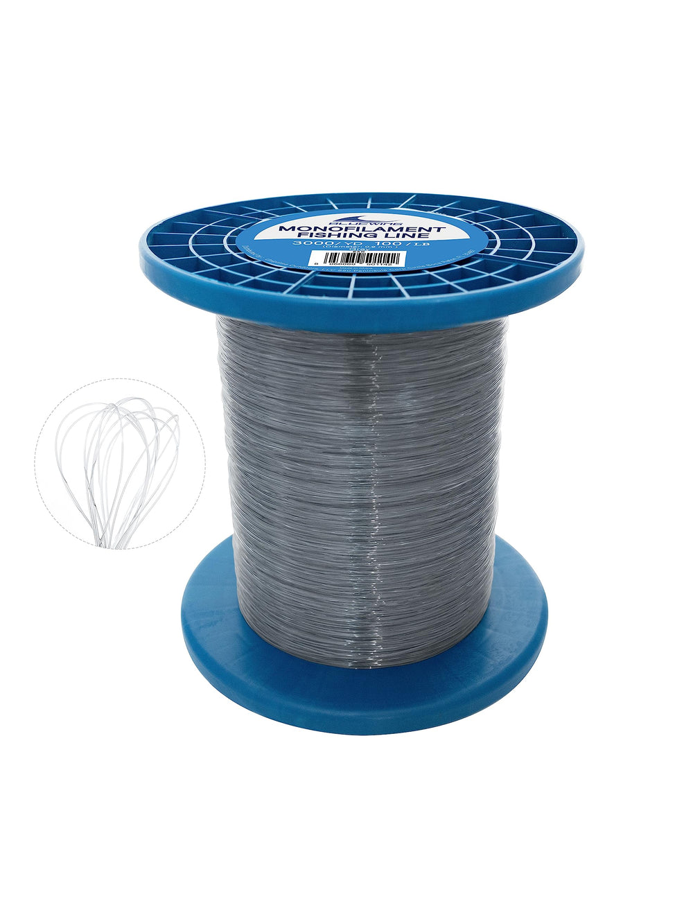 BLUEWING monofilament line spool 3000yd gray for long-range fishing.