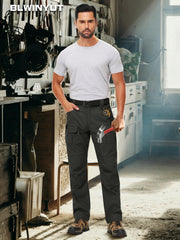 BLWINYUT tactical pants stretch fabric closeup emphasizes comfort during active movement.