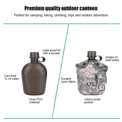 Bnineteenteam aluminum canteen with quart cup for rugged camping use