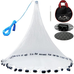 Bnqoe fishing cast net 4ft radius open water spread for quick live bait