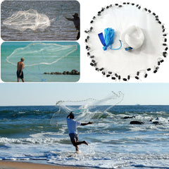 Bnqoe fishing cast net 5ft radius full spread suitable for shoreline bait