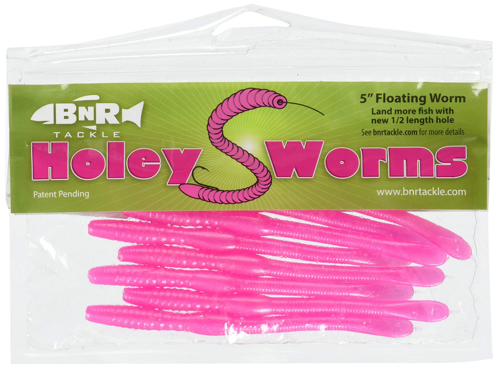 BNR Holey Worms Pink Pearl worm for steelhead fishing with lifelike action