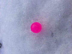 BNR soft beads cerise 20mm drifting naturally in streams to attract steelhead