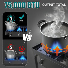 BNSPLY safety regulator and leak-preventing connection for secure cooking outdoors.