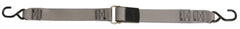 BoatBuckle Kwik-Lok gunwale tie-down showing vinyl-coated S-hooks protecting surfaces