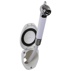 Boating Accessories Scandvik recessed shower with 6ft white hose for flexible reach.