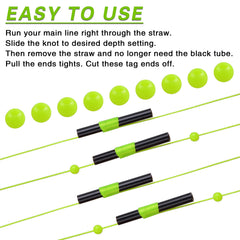 Floating bobber stops on a fishing line illustration