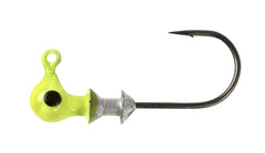 Bobby Garland Crappie Pro jig head in chartreuse ready for shooting under docks and peeks