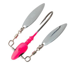 Bobby Garland Head Turn'R Jig Head Mo Glo Pink side angle showing bait keeper