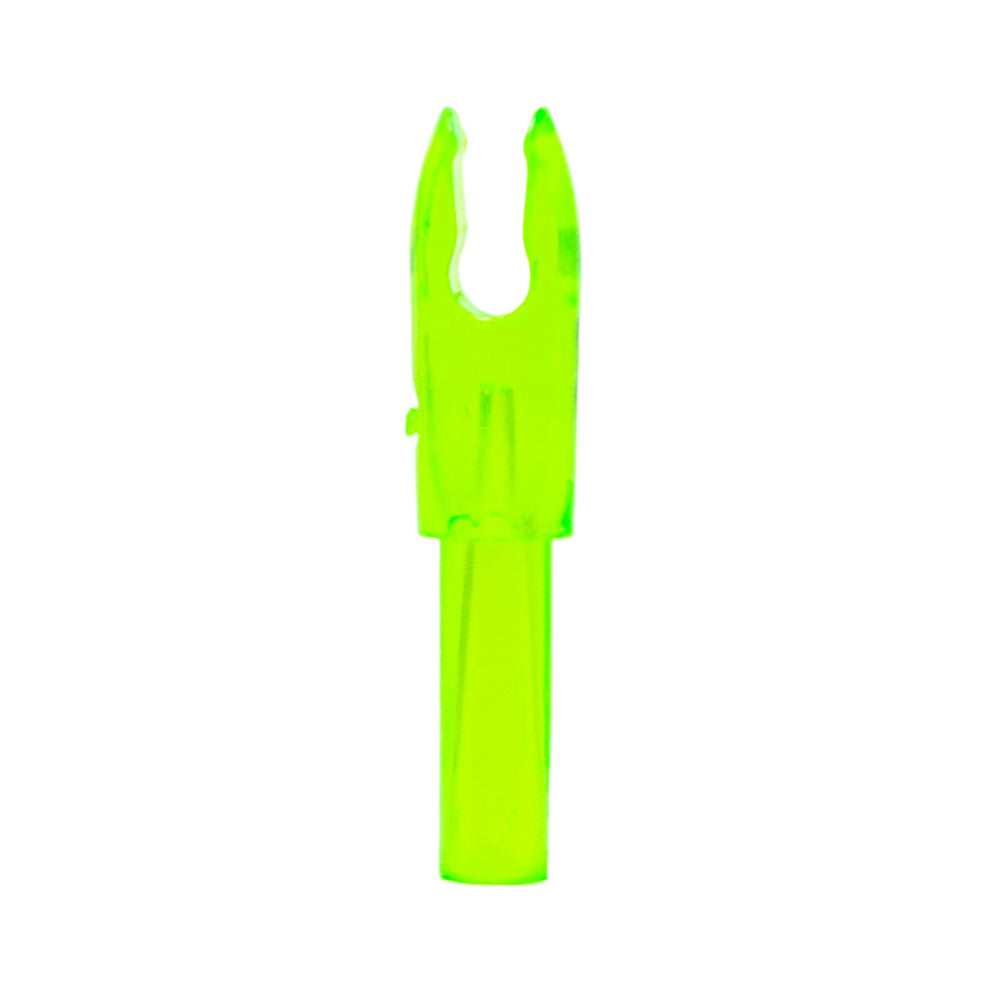 Bohning F Nock 4mm micro shaft .166 ID in Kiwi color, top view