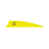Bohning X Vane 3in neon yellow close-up highlights high visibility for quick field targeting.