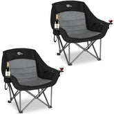 Bolosy 2-pack oversized camping chair highlights headrest padding for comfortable long outdoor sessions.