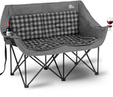 Bolosy double camping chair with wide seat for two, comfortable outdoor seating.
