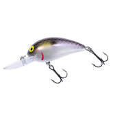 Bomber 6A Purple Pearl Ayu crankbait, shallow-water lure with enticing wiggle.