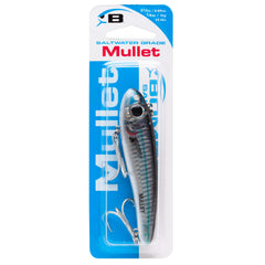 Bomber Lures Mullet close-up reveals erratic action capability for bites.