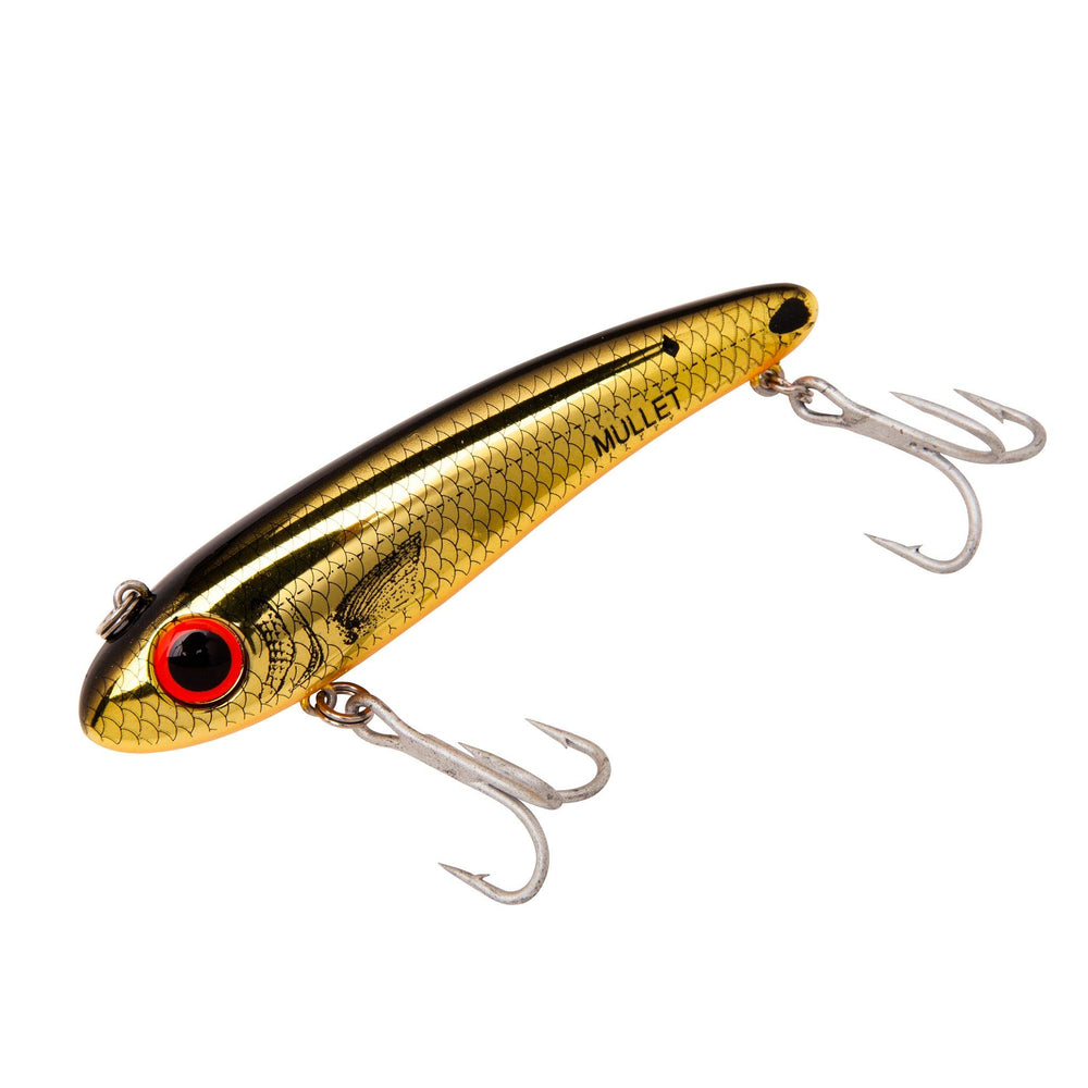 Bomber Mullet slow-sinking twitch lure for versatile inshore action targeting trout and redfish.