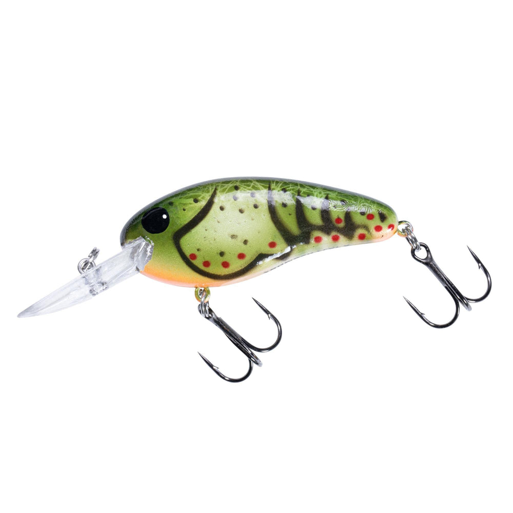 BOMBER Model 5A Rock Craw front view, snag-resistant shore fishing lure.
