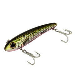 Bomber Mullet lure in water with slow-sinking twitch action for speckled trout and redfish