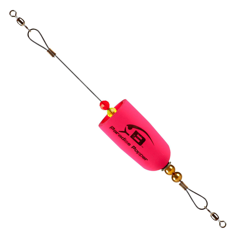 BOMBER Paradise Popper X-Treme cork front view showing high-visibility float for long casts.