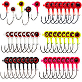 Bombite 40-pack Crappie Jig Heads 1/16oz with V-sharp hooks