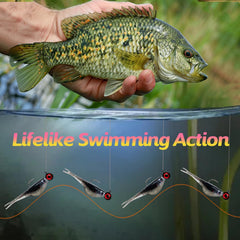 Assorted bright colors of Bombite crappie baits