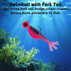 Split-tail crappie bait design mimicking lifelike movement