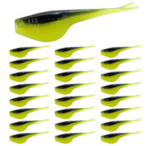Bombite Crappie Baits Split-Tail soft plastic lures 2in pack, front view