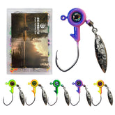 Bombite Crappie Jigs 1/8 oz underspin jig head with spinner