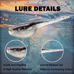 Close-up of Bombite soft plastic crappie baits