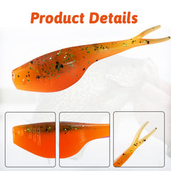 Crappie lures with split-tail design close-up