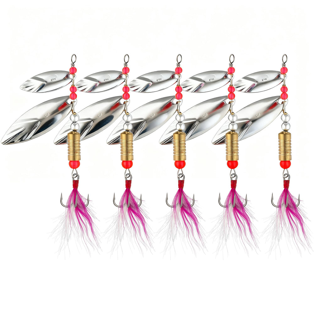 Bombrooster 5-piece spinner baits pack – front view