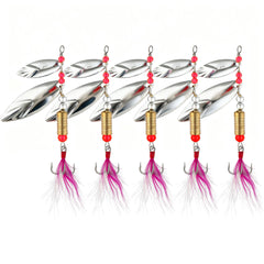 Bombrooster 5-piece spinner baits pack – front view