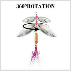 Feathered treble hook close-up