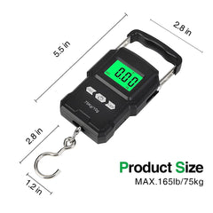 Scale with extended ruler for length measurements