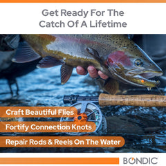 Applying Bondic UV resin to a fly lure
