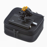 Bonew head lamp DY-007 clipped on glasses for hands-free, focused lighting.