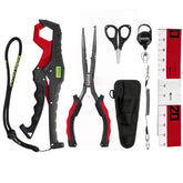 Booms 6-piece fishing tools kit TK1 Red with pliers, gripper, scissors, ruler, retractor and lanyard