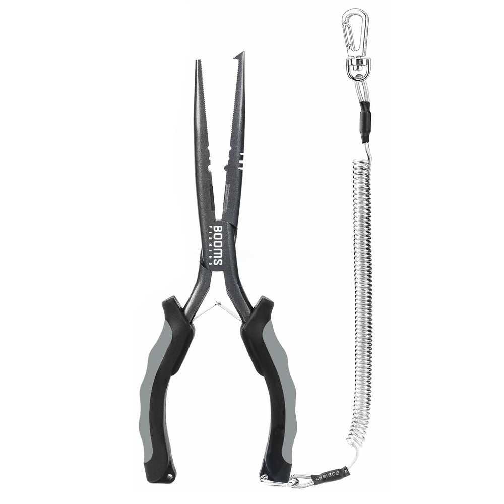 Hero image of Booms Fishing F03 9in gray needle-nose pliers