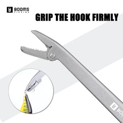 Serrated jaws for firm hook extraction