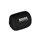 Booms Fishing RC1 Neoprene Reel Cover on a round baitcasting reel - medium size