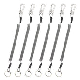Booms Fishing T04 Lanyard 6pcs pack with stainless steel split ring close-up