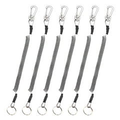 Booms Fishing T04 Lanyard 6pcs pack with stainless steel split ring close-up