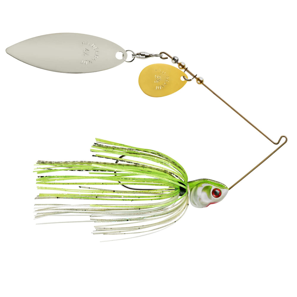 Booyah Covert JC Special spinnerbait glistens for bass in murky conditions.