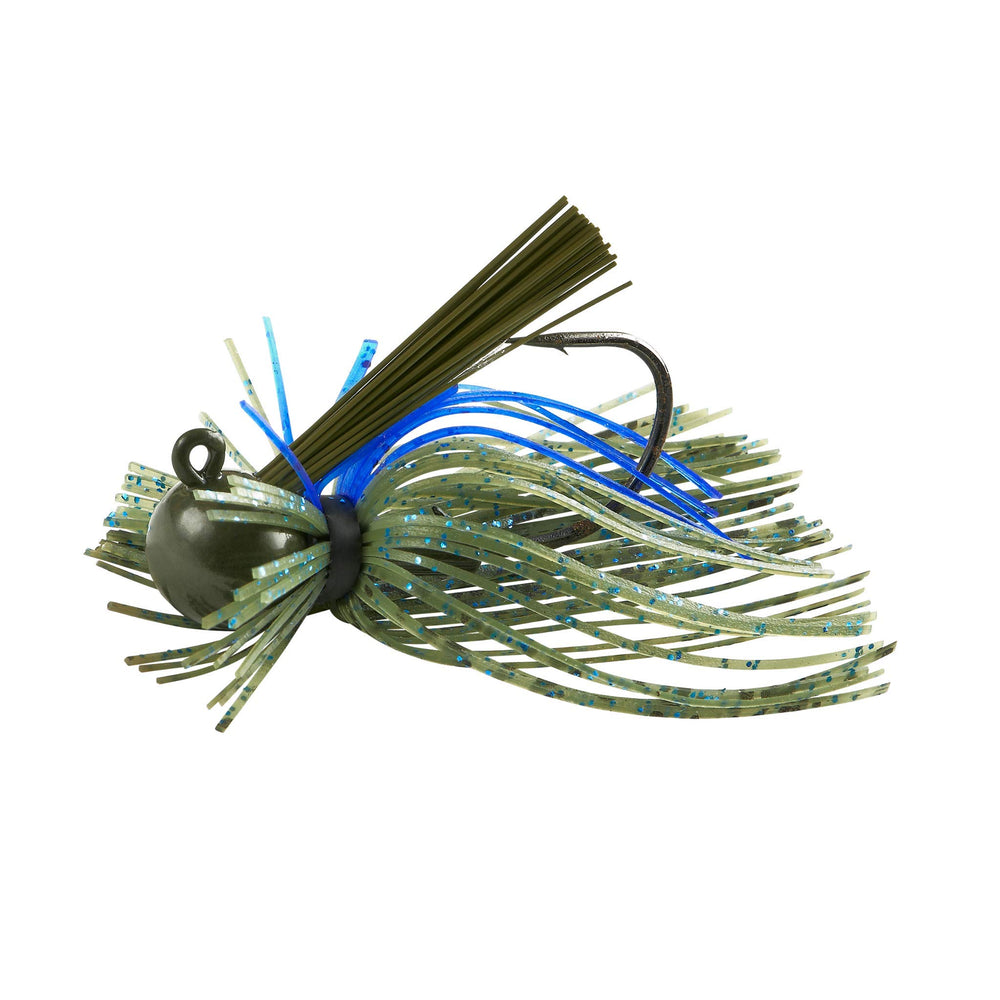 Booyah Finance Jig Lights Out 1/2oz in action with skirt flash to entice bass
