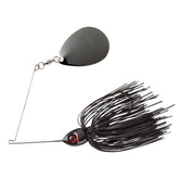 Booyah MoonTalker black blade close-up for night bass fishing.