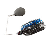 Booyah MoonTalker spinner-bait blade close-up highlighting vibration for night fishing.