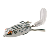 Booyah ToadRunner Jr Albino Frog 3in front view demonstrates lifelike motion to attract bass