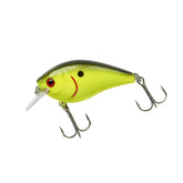 Booyah XCS silent crankbait in black chartreuse gliding through water with reduced snagging for cover