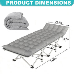 bop adjustable folding camping bed side view highlights multi-position backrest for comfortable lounging